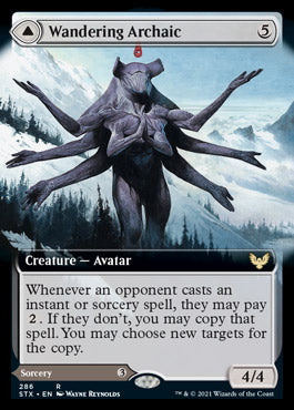 Wandering Archaic // Explore the Vastlands (Extended Art) [Strixhaven: School of Mages] MTG Single Magic: The Gathering | Red Claw Gaming