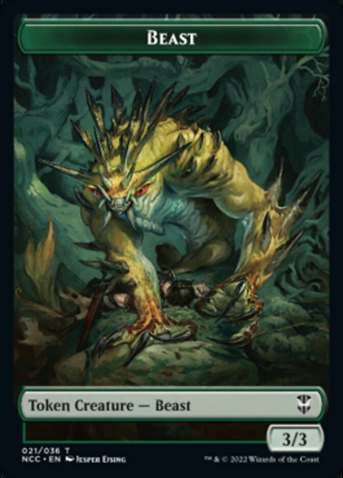 Beast // Saproling Double-Sided Token [Streets of New Capenna Commander Tokens] MTG Single Magic: The Gathering | Red Claw Gaming
