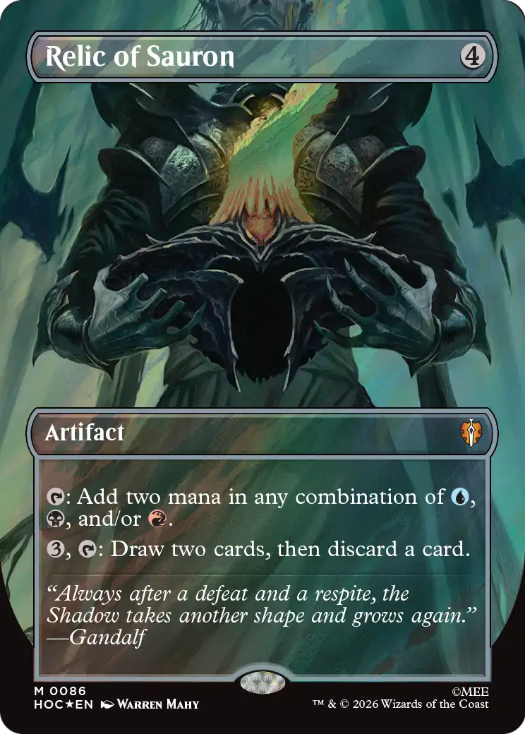 Relic of Sauron (Borderless) (Surge Foil) [The Hobbit: Eternal-Legal] | Red Claw Gaming
