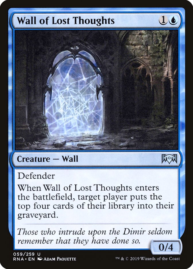 Wall of Lost Thoughts [Ravnica Allegiance] MTG Single Magic: The Gathering | Red Claw Gaming