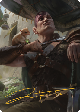 Minsc & Boo, Timeless Heroes Art Card (38) (Gold-Stamped Signature) [Commander Legends: Battle for Baldur's Gate Art Series] MTG Single Magic: The Gathering | Red Claw Gaming
