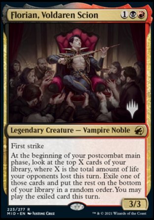 Florian, Voldaren Scion (Promo Pack) [Innistrad: Midnight Hunt Promos] MTG Single Magic: The Gathering | Red Claw Gaming
