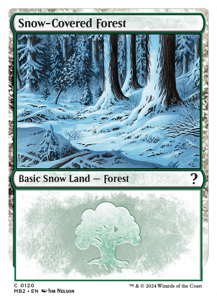 Snow-Covered Forest (White Border) [Mystery Booster 2] MTG Single Magic: The Gathering | Red Claw Gaming