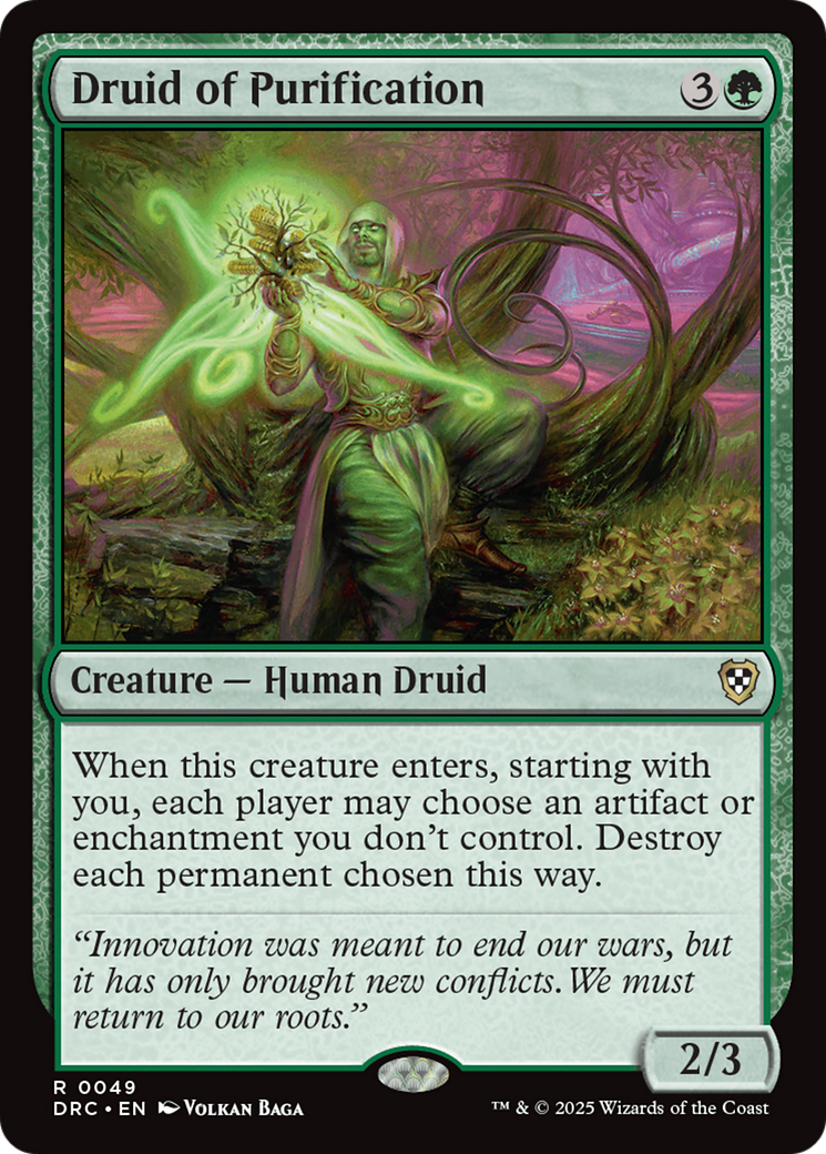Druid of Purification [Aetherdrift Commander] MTG Single Magic: The Gathering | Red Claw Gaming