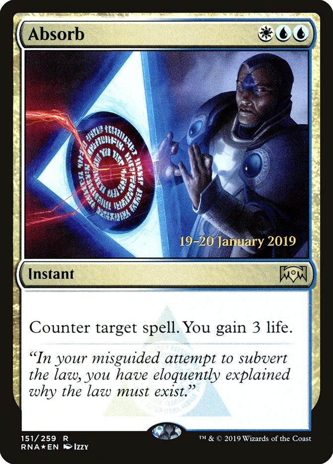 Absorb [Ravnica Allegiance Prerelease Promos] MTG Single Magic: The Gathering | Red Claw Gaming