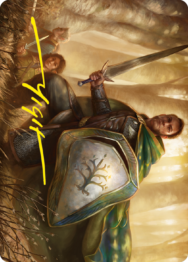 Boromir, Warden of the Tower Art Card (Gold-Stamped Signature) [The Lord of the Rings: Tales of Middle-earth Art Series] MTG Single Magic: The Gathering | Red Claw Gaming