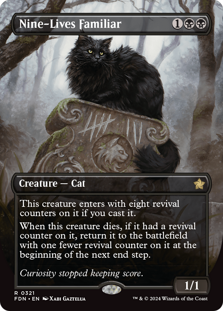 Nine-Lives Familiar (Borderless) [Foundations] MTG Single Magic: The Gathering | Red Claw Gaming
