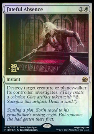 Fateful Absence [Innistrad: Midnight Hunt Prerelease Promos] MTG Single Magic: The Gathering | Red Claw Gaming