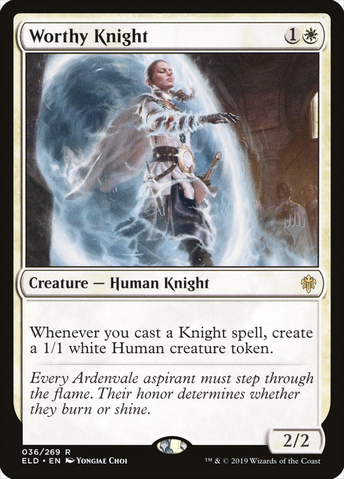 Worthy Knight (Promo Pack) [Throne of Eldraine Promos] MTG Single Magic: The Gathering | Red Claw Gaming