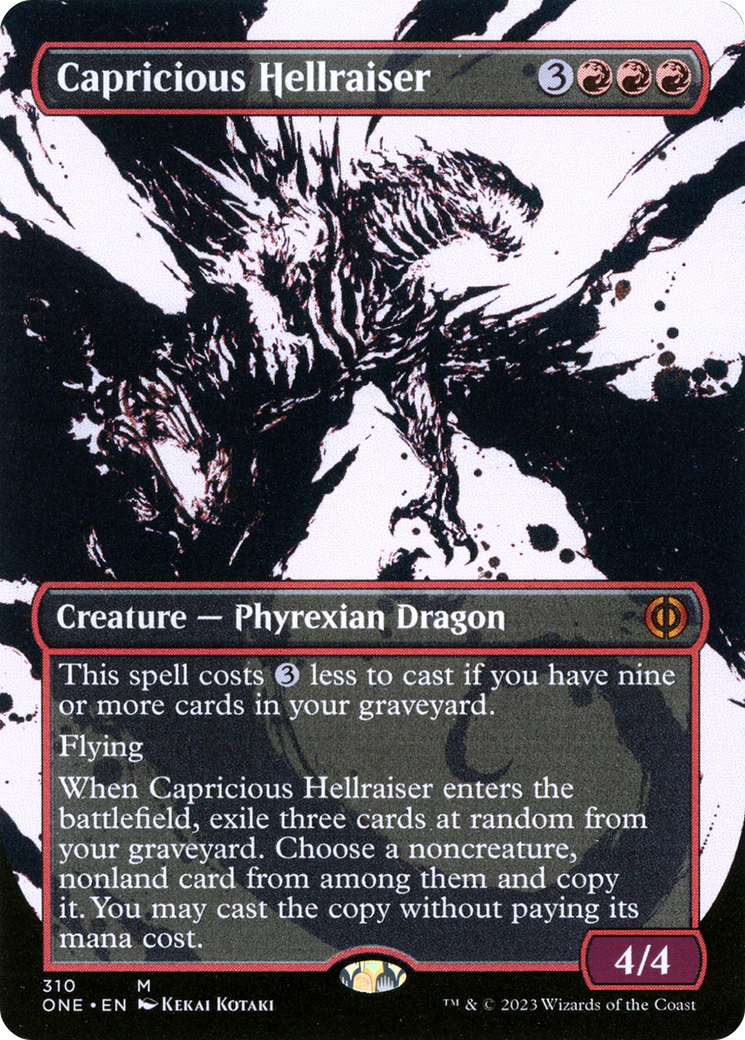 Capricious Hellraiser (Borderless Ichor) [Phyrexia: All Will Be One] MTG Single Magic: The Gathering | Red Claw Gaming