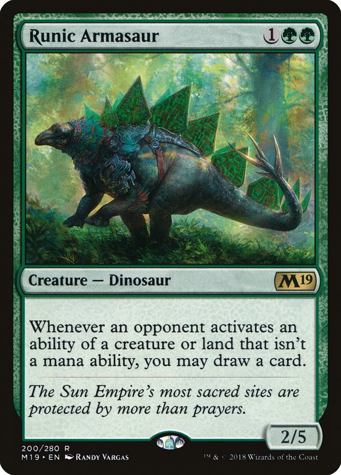 Runic Armasaur [Core Set 2019] MTG Single Magic: The Gathering | Red Claw Gaming
