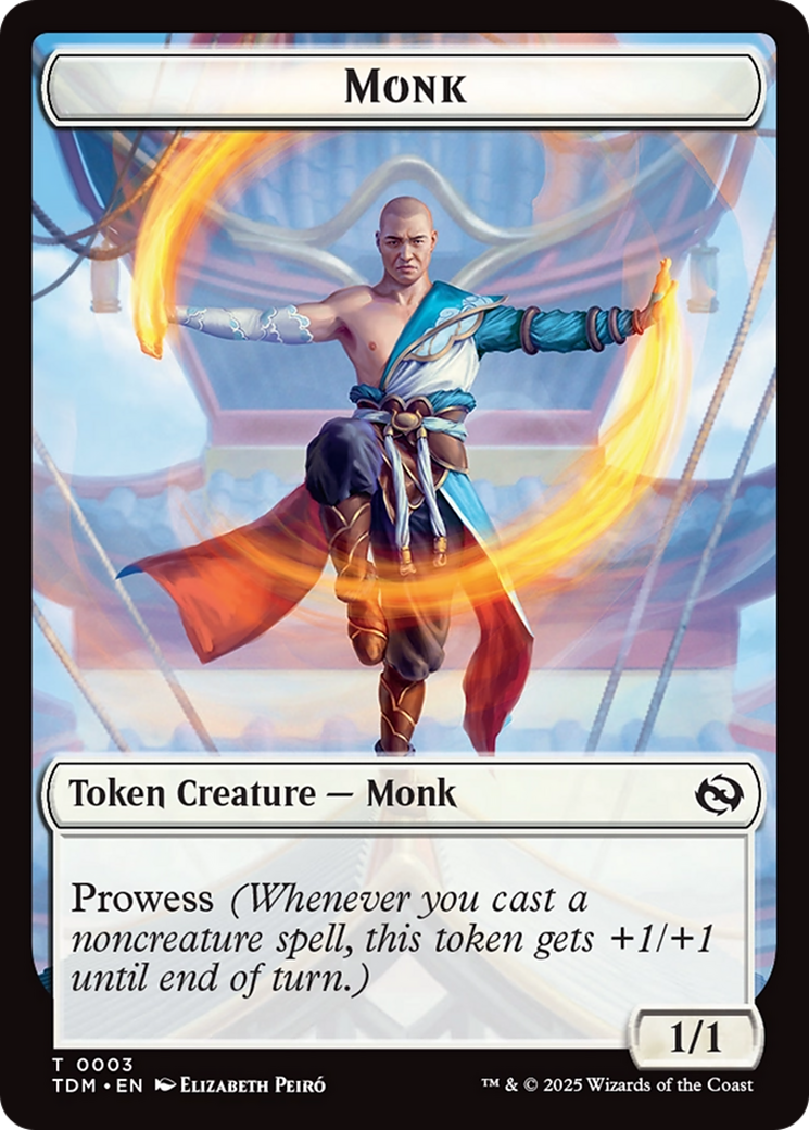 Copy // Monk Double-Sided Token [Tarkir: Dragonstorm Tokens] MTG Single Magic: The Gathering | Red Claw Gaming