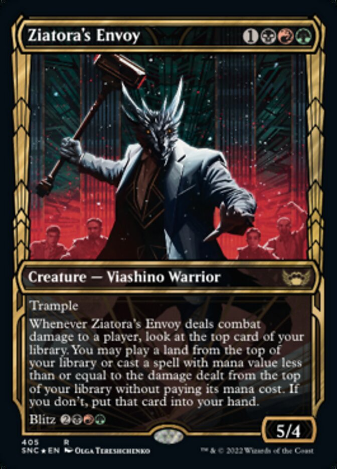 Ziatora's Envoy (Showcase Golden Age Gilded Foil) [Streets of New Capenna] MTG Single Magic: The Gathering | Red Claw Gaming
