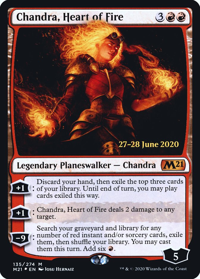 Chandra, Heart of Fire [Core Set 2021 Prerelease Promos] MTG Single Magic: The Gathering | Red Claw Gaming