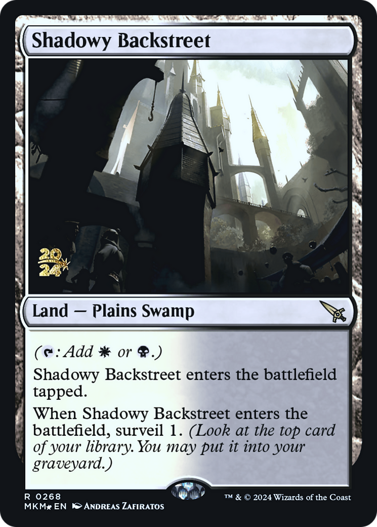 Shadowy Backstreet [Murders at Karlov Manor Prerelease Promos] MTG Single Magic: The Gathering | Red Claw Gaming