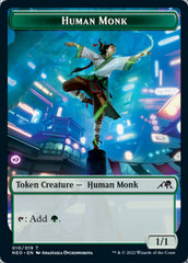 Samurai // Human Monk Double-Sided Token [Kamigawa: Neon Dynasty Tokens] MTG Single Magic: The Gathering | Red Claw Gaming