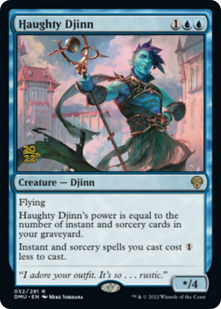 Haughty Djinn [Dominaria United Prerelease Promos] MTG Single Magic: The Gathering | Red Claw Gaming