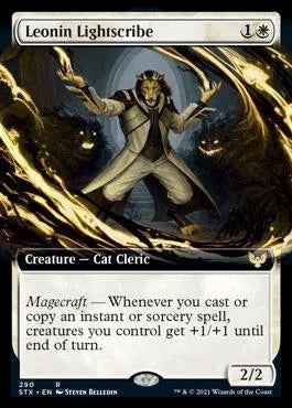 Leonin Lightscribe (Extended Art) [Strixhaven: School of Mages] MTG Single Magic: The Gathering | Red Claw Gaming