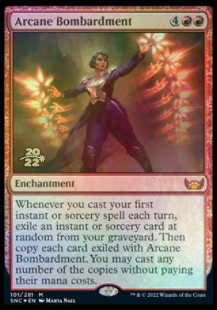 Arcane Bombardment [Streets of New Capenna Prerelease Promos] MTG Single Magic: The Gathering | Red Claw Gaming