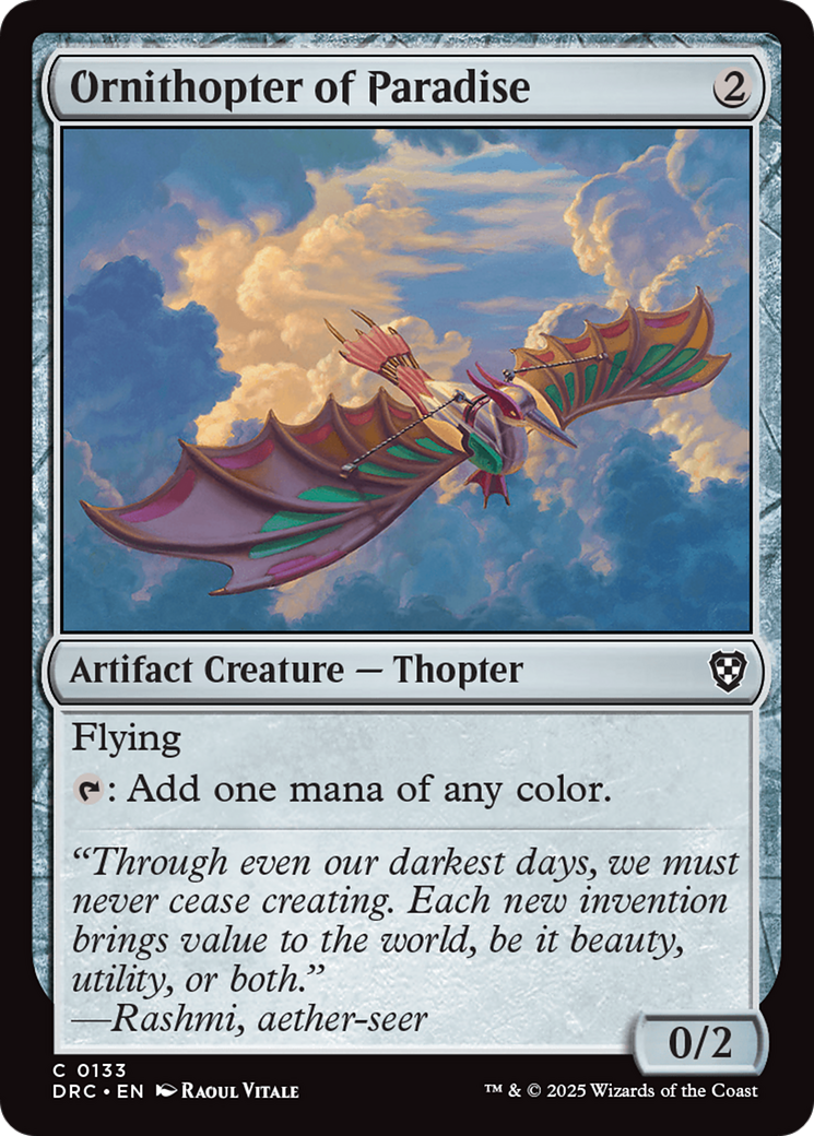 Ornithopter of Paradise [Aetherdrift Commander] MTG Single Magic: The Gathering | Red Claw Gaming