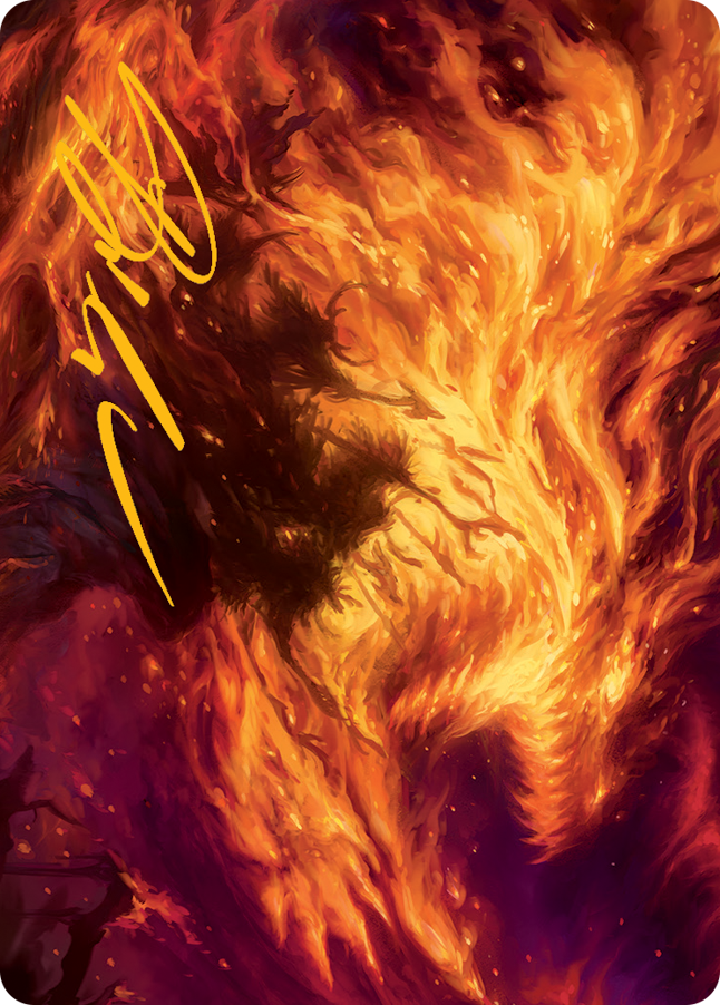 Stoke the Flames Art Card (Gold-Stamped Signature) [March of the Machine Art Series] MTG Single Magic: The Gathering | Red Claw Gaming