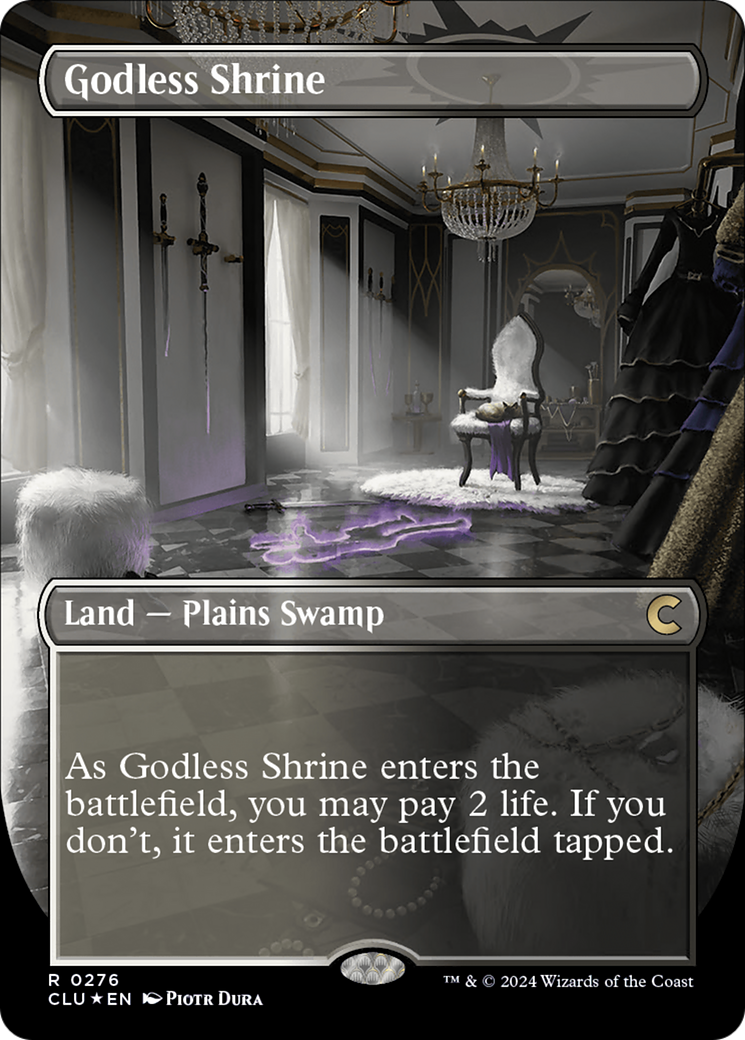 Godless Shrine (Borderless) [Ravnica: Clue Edition] MTG Single Magic: The Gathering | Red Claw Gaming