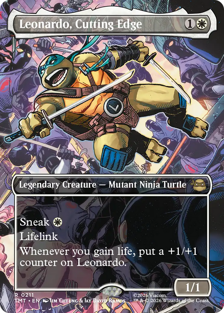 Leonardo, Cutting Edge (Borderless) [Teenage Mutant Ninja Turtles] MTG Single Magic: The Gathering | Red Claw Gaming