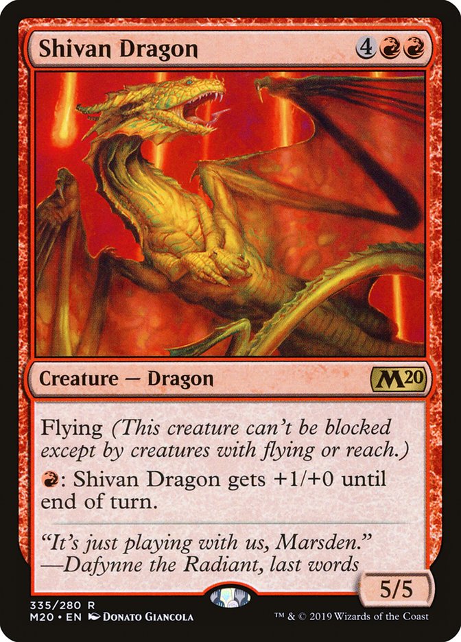 Shivan Dragon [Core Set 2020] MTG Single Magic: The Gathering | Red Claw Gaming