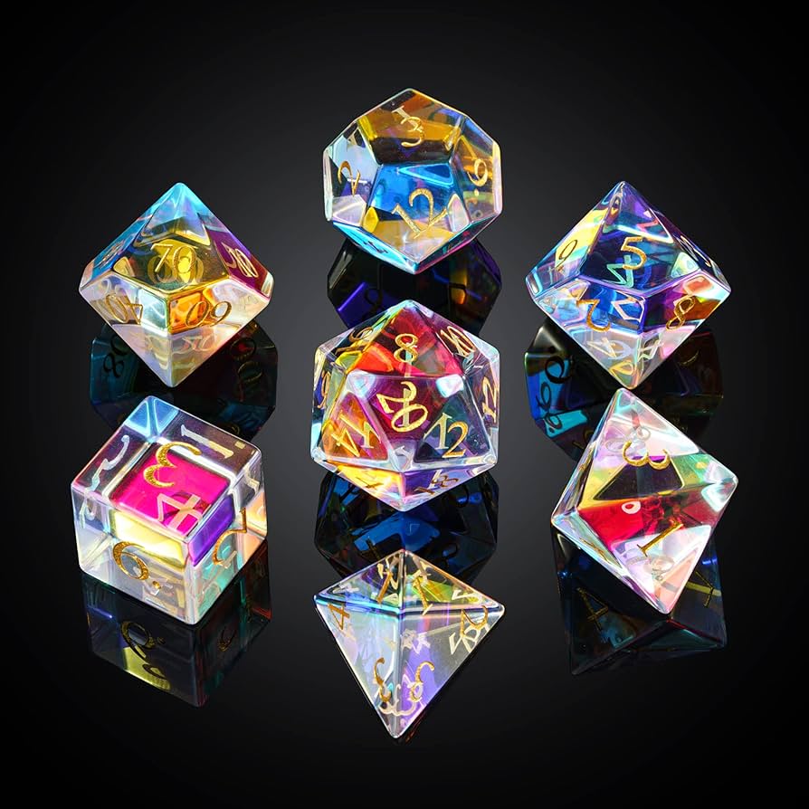 ADVENTURE DICE - RAINBOW GLASS Dice & Counters Adventure Dice | Red Claw Gaming
