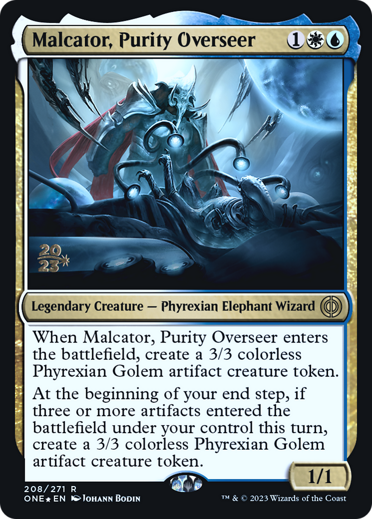 Malcator, Purity Overseer [Phyrexia: All Will Be One Prerelease Promos] MTG Single Magic: The Gathering | Red Claw Gaming