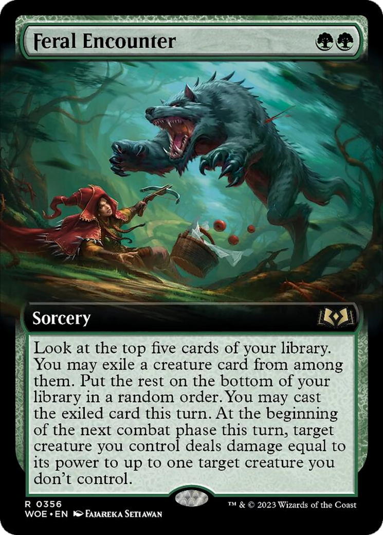 Feral Encounter (Extended Art) [Wilds of Eldraine] MTG Single Magic: The Gathering    | Red Claw Gaming