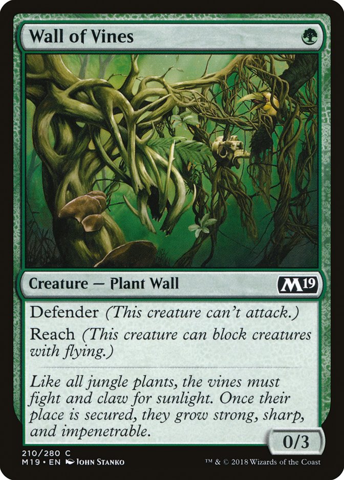 Wall of Vines [Core Set 2019] MTG Single Magic: The Gathering | Red Claw Gaming