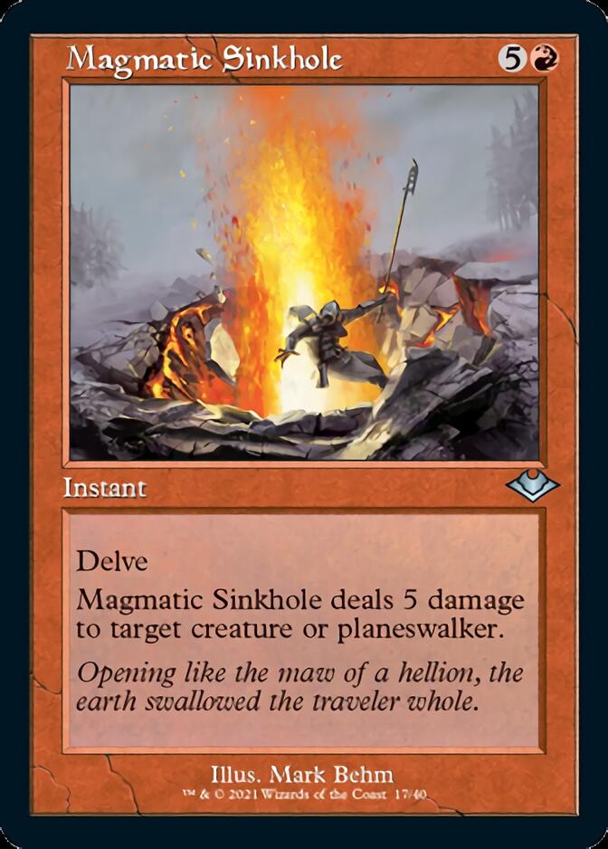 Magmatic Sinkhole (Retro Foil Etched) [Modern Horizons] MTG Single Magic: The Gathering | Red Claw Gaming