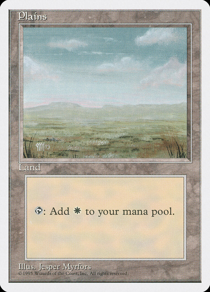 Plains (Signature on Left) [Fourth Edition] MTG Single Magic: The Gathering | Red Claw Gaming