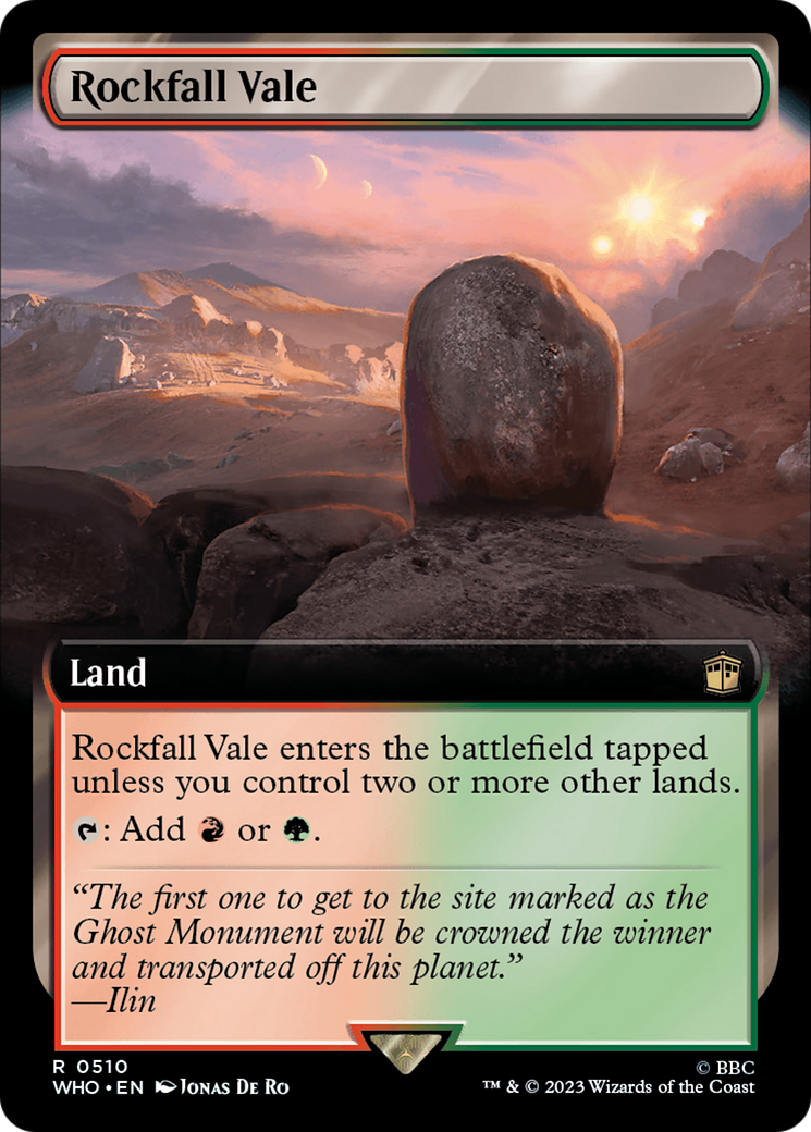 Rockfall Vale (Extended Art) [Doctor Who] MTG Single Magic: The Gathering | Red Claw Gaming