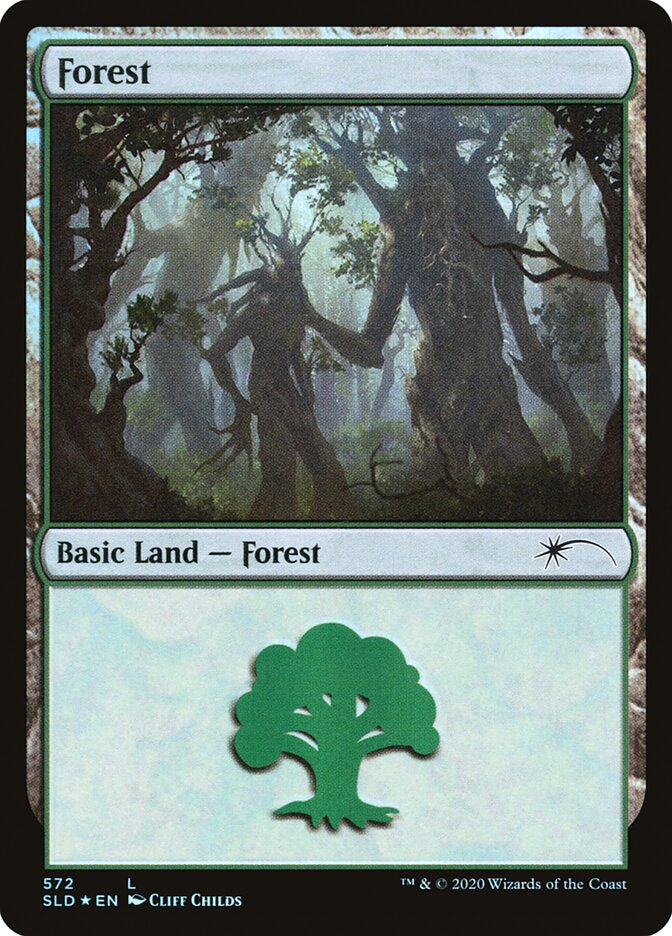 Forest (Tree Hugging) (572) [Secret Lair Drop Promos] MTG Single Magic: The Gathering | Red Claw Gaming