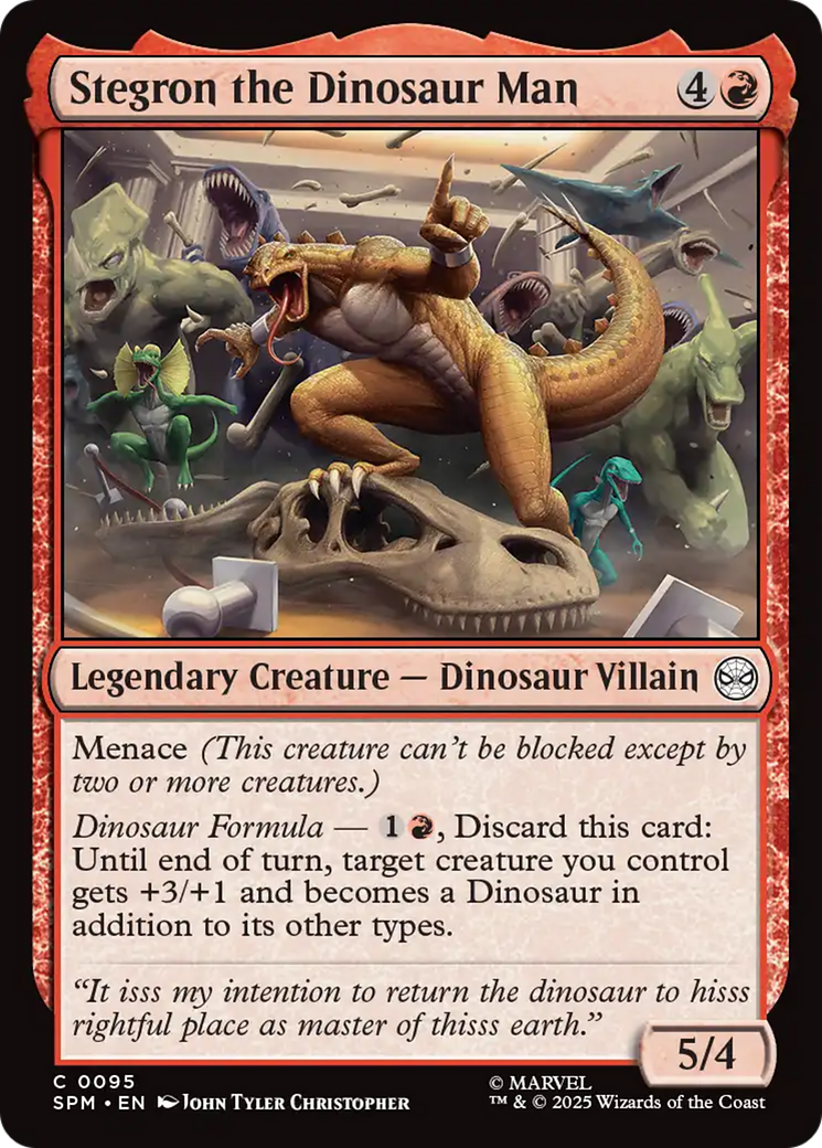 Stegron the Dinosaur Man [Marvel's Spider-Man] MTG Single Magic: The Gathering | Red Claw Gaming