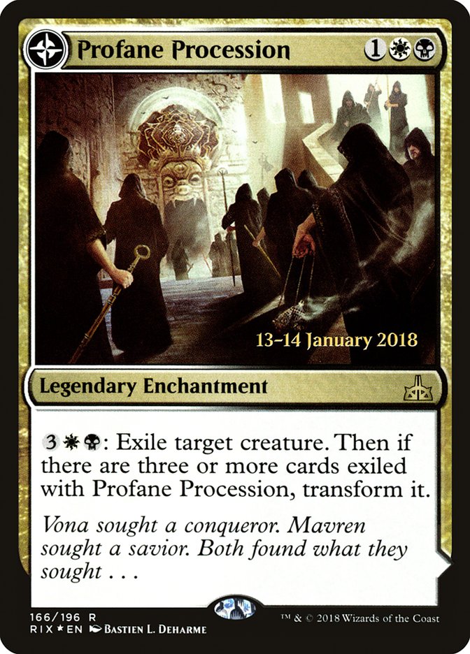 Profane Procession // Tomb of the Dusk Rose [Rivals of Ixalan Prerelease Promos] MTG Single Magic: The Gathering | Red Claw Gaming