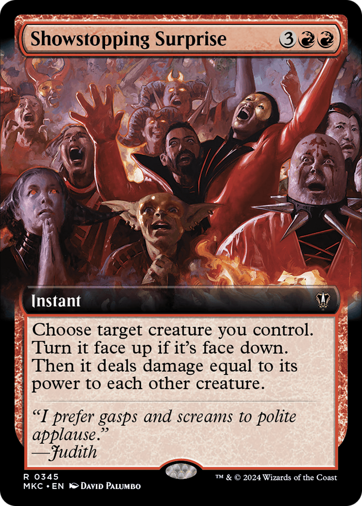 Showstopping Surprise (Extended Art) [Murders at Karlov Manor Commander] MTG Single Magic: The Gathering | Red Claw Gaming