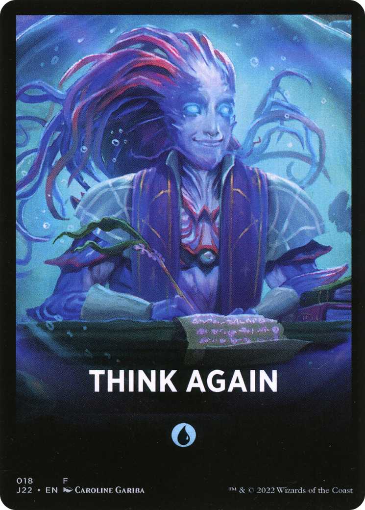 Think Again Theme Card [Jumpstart 2022 Front Cards] MTG Single Magic: The Gathering | Red Claw Gaming