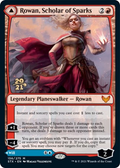 Rowan, Scholar of Sparks // Will, Scholar of Frost [Strixhaven: School of Mages Prerelease Promos] MTG Single Magic: The Gathering | Red Claw Gaming