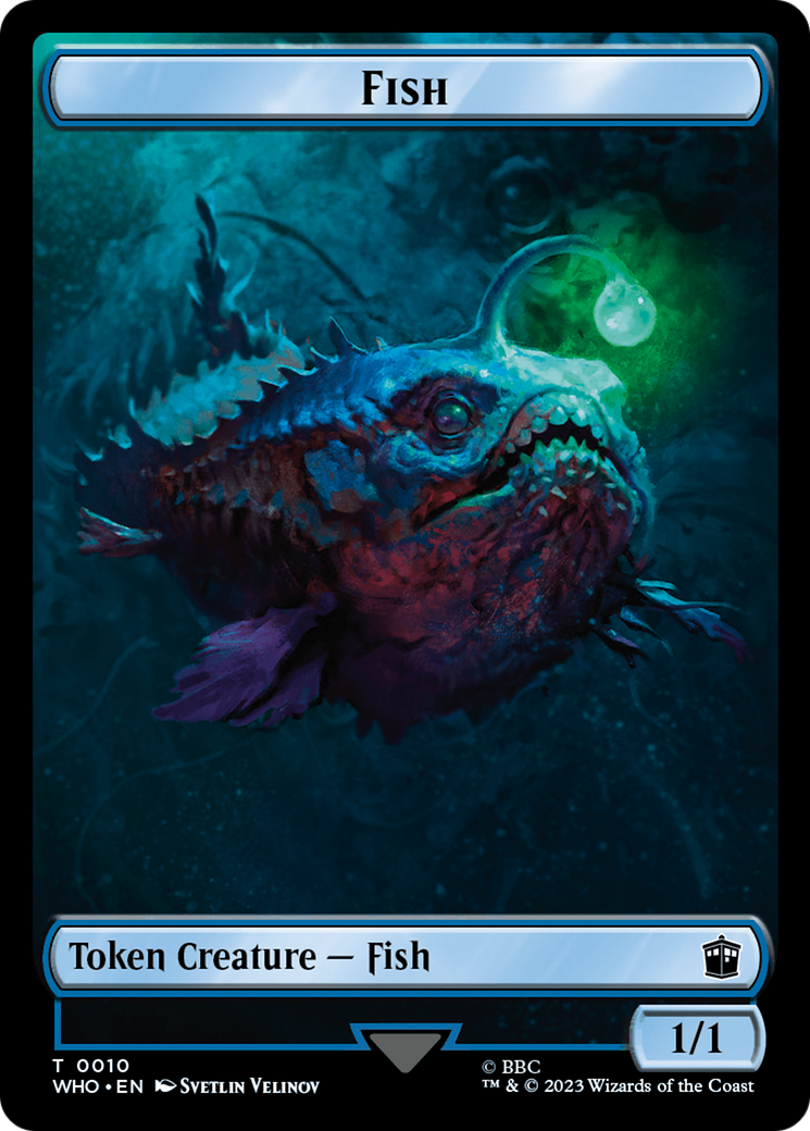 Fish // Beast Double-Sided Token [Doctor Who Tokens] MTG Single Magic: The Gathering | Red Claw Gaming