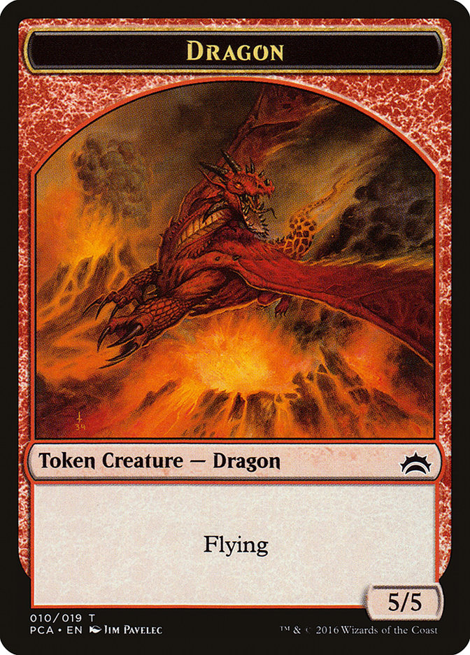 Dragon // Saproling Double-Sided Token [Planechase Anthology Tokens] MTG Single Magic: The Gathering | Red Claw Gaming