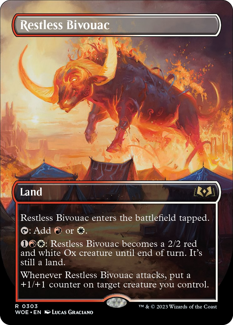 Restless Bivouac (Borderless Alternate Art) [Wilds of Eldraine] MTG Single Magic: The Gathering    | Red Claw Gaming