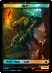 Human Noble // Beast Double-Sided Token (Surge Foil) [Doctor Who Tokens] MTG Single Magic: The Gathering | Red Claw Gaming