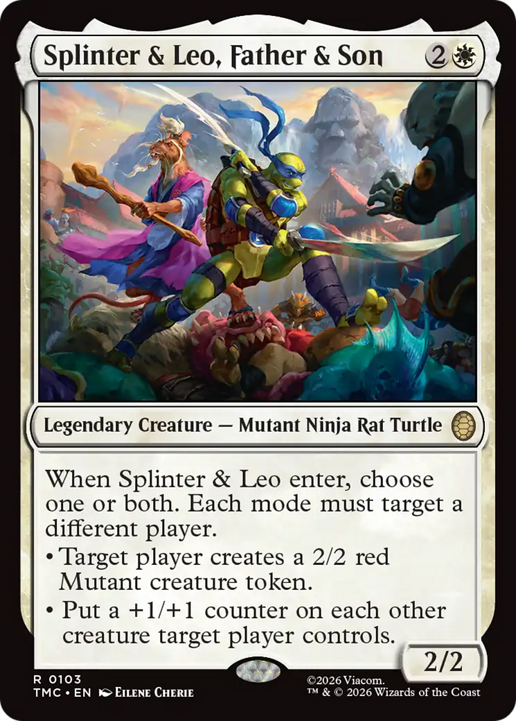 Splinter & Leo, Father & Son [Teenage Mutant Ninja Turtles Commander] MTG Single Magic: The Gathering | Red Claw Gaming