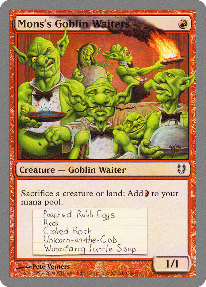 Mons's Goblin Waiters [Unhinged] MTG Single Magic: The Gathering | Red Claw Gaming