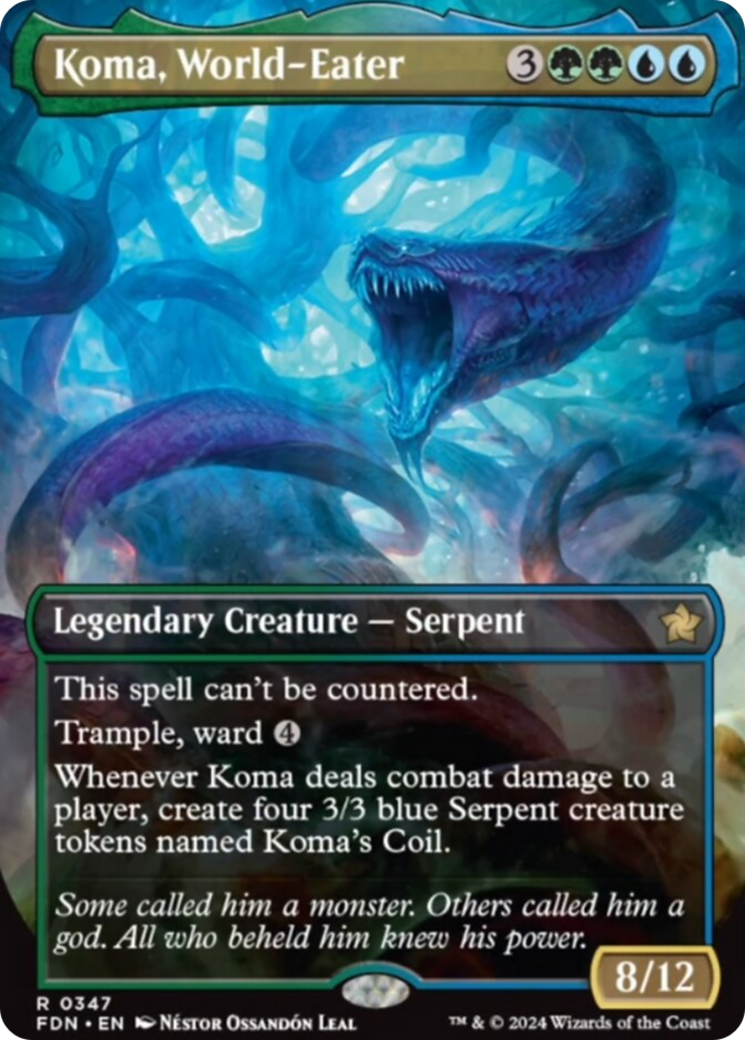 Koma, World-Eater (Borderless) [Foundations] MTG Single Magic: The Gathering | Red Claw Gaming