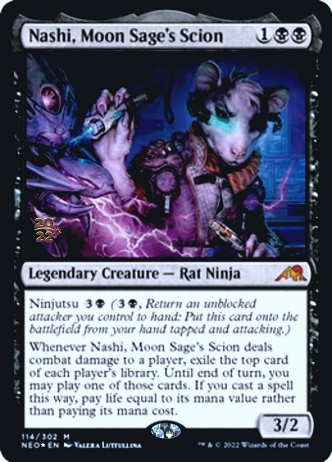 Nashi, Moon Sage's Scion [Kamigawa: Neon Dynasty Prerelease Promos] MTG Single Magic: The Gathering | Red Claw Gaming