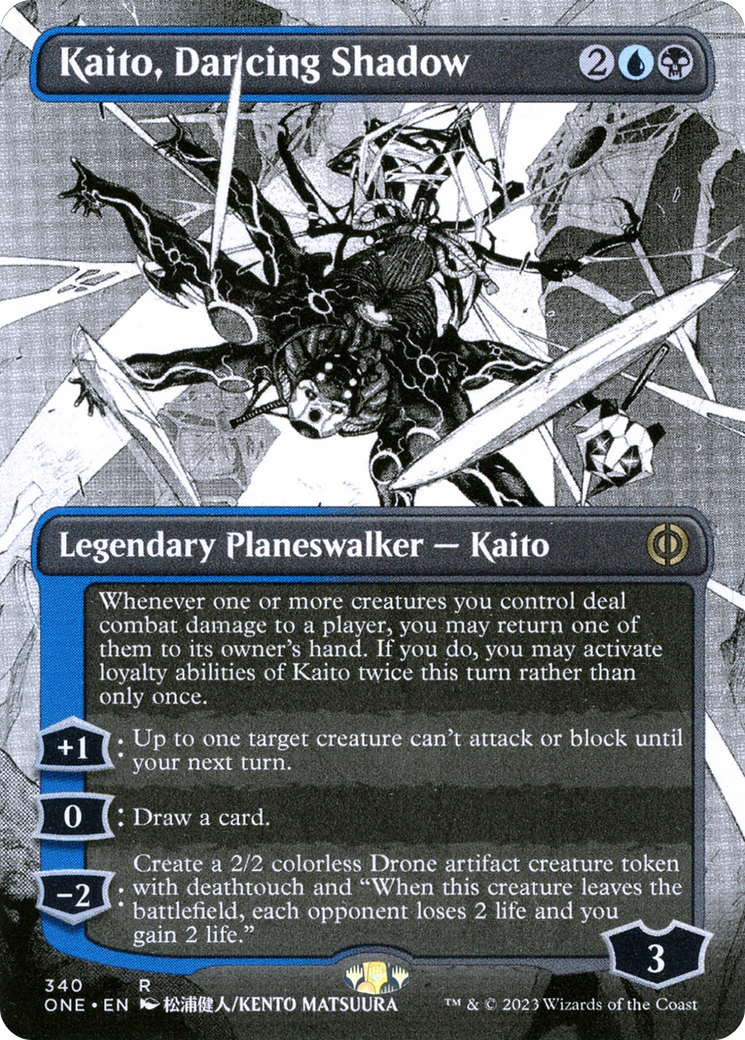Kaito, Dancing Shadow (Borderless Manga) [Phyrexia: All Will Be One] MTG Single Magic: The Gathering | Red Claw Gaming